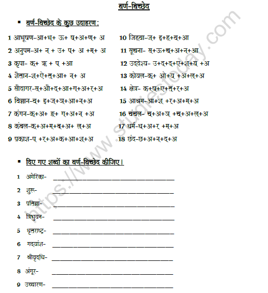 CBSE Class 8 Hindi Letter Disjoint Worksheet Set B